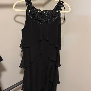 SLNY midi black dress